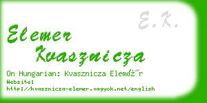 elemer kvasznicza business card